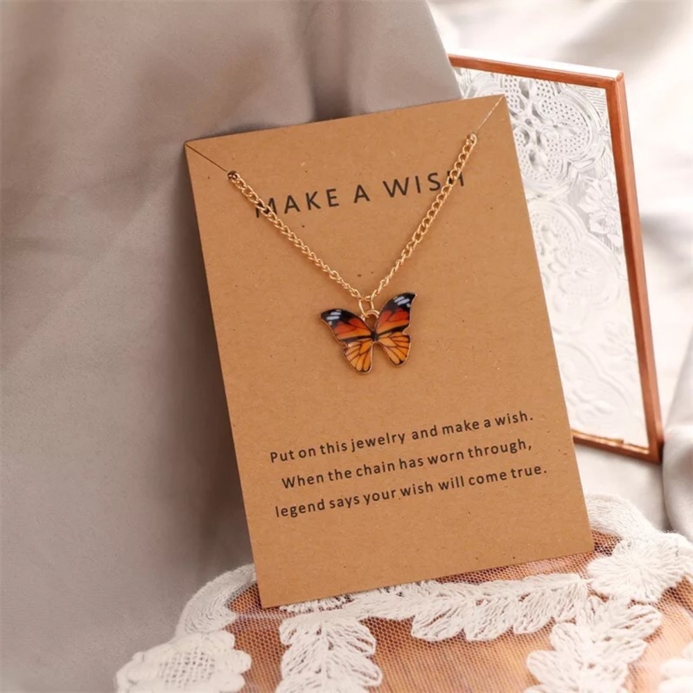 🎉 New Monarch Butterfly Make a Wish Necklace